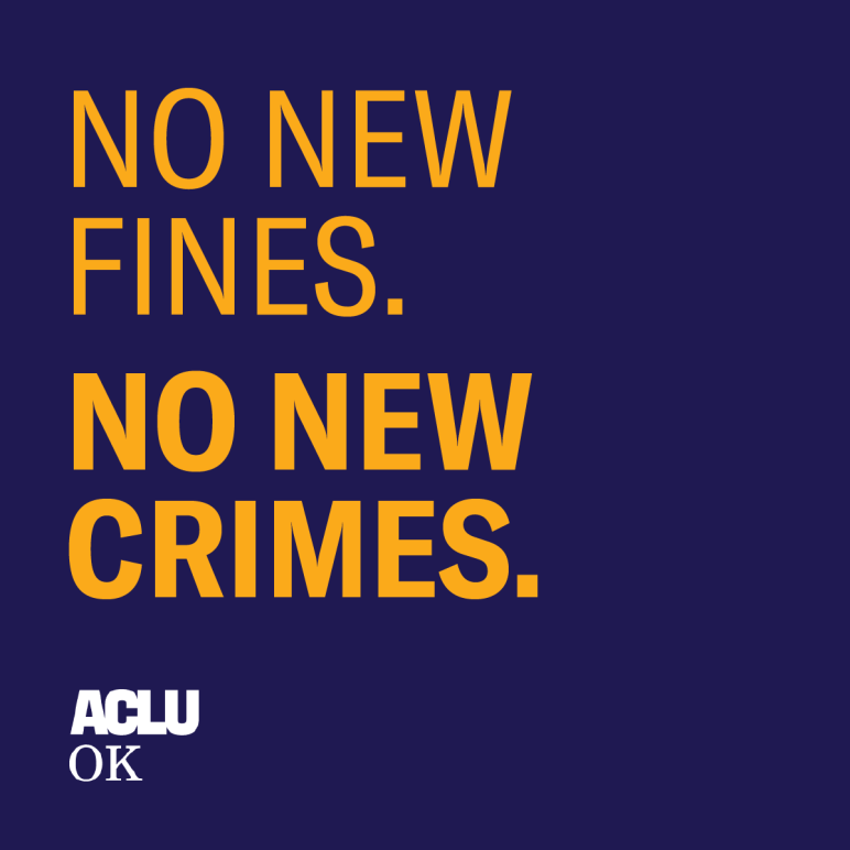 No new fines. No new crimes.