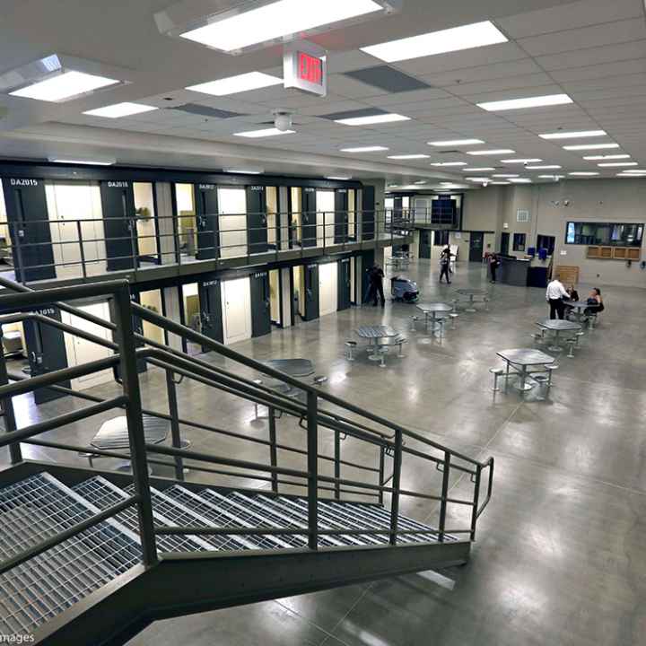 The view of a housing unit at a correctional institution in Pennsylvania.