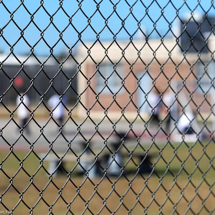 The exterior of an immigrant detention center.